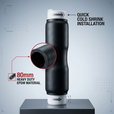 32mm Black EPDM Cold Shrink Tube 8Mpa Tensile 43 Shore A Strength for Telecommunication Cable Sealing
