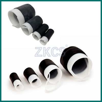 Schließende Epdm-Kaltschrumpfkappe am Ende einer Vielzahl von Kabeln