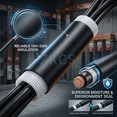 Medium Voltage 11kV 33kV EPDM Cold Shrink Tube 8MPa IP68 for MV Cable Jointing Sealing Protection