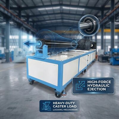 1100mm Strokeli 2.2kW Hidrolik Soğuk Büzülme Genişletme Makinesi Kauçuk Kovan Mandrel Çekirdek Çıkarma İçin