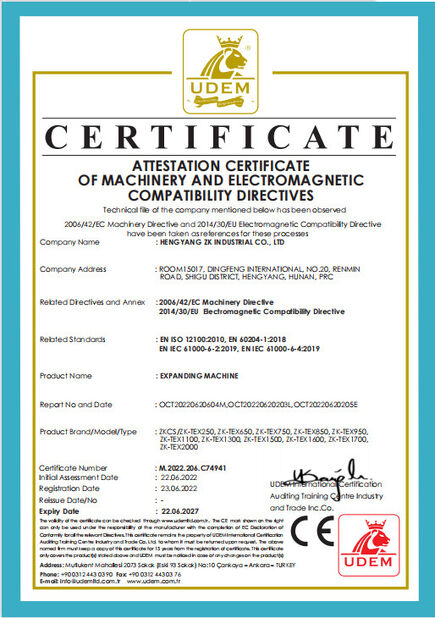 Cina HENGYANG ZK INDUSTRIAL CO., LTD Sertifikasi